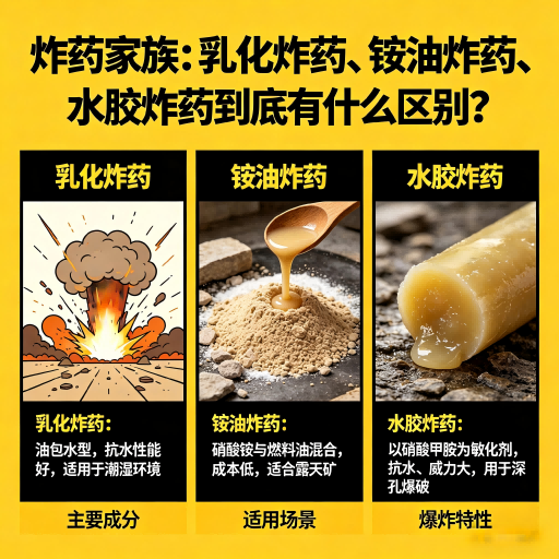 凌源炸药家族：乳化炸药、铵油炸药、水胶炸药到底有什么区别？